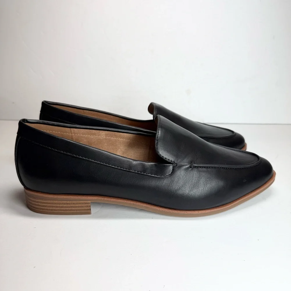 NIB Aerosoles Stacked Heel‎ Classic Black Loafers Women’s Size 11W